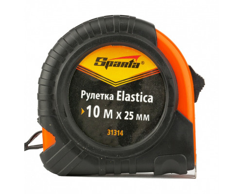 Рулетка Elastica, 10 м х 25 мм, обрезиненный корпус Sparta Рулетки Измерительный инструмент