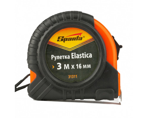 Рулетка Elastica, 3 м х 16 мм, обрезиненный корпус Sparta Рулетки Измерительный инструмент