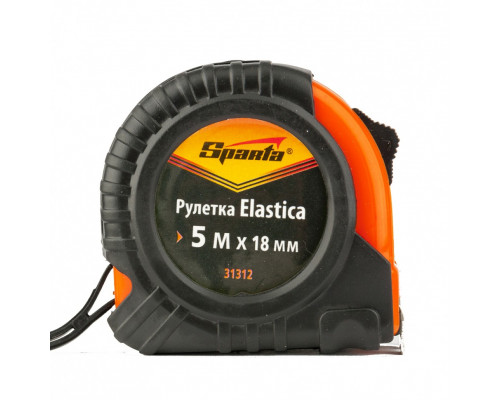 Рулетка Elastica, 5 м х 18 мм, обрезиненный корпус Sparta Рулетки Измерительный инструмент