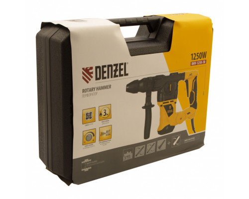 Перфоратор электрический RHV-1250-30, SDS-plus, 1250 Вт, 5 Дж, 3 плюс 1 режим Denzel Перфораторы Электроинструмент Силовое оборудование