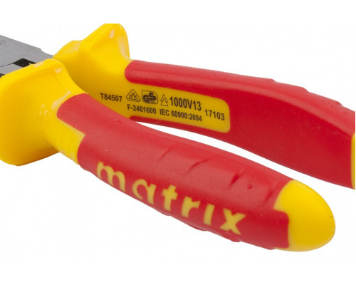 Длинногубцы прямые Insulated, 200 мм, двухкомпонентные рукоятки Matrix Professional Длинногубцы прямые Длинногубцы Слесарный инструмент