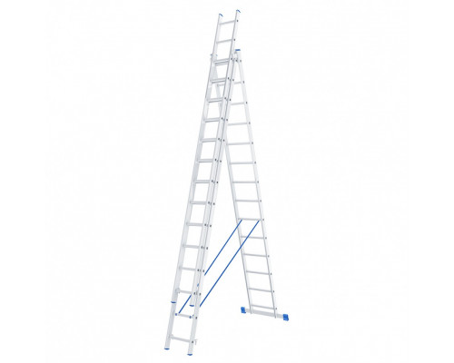 Лестница, 3 х 14 ступеней, алюминиевая, трехсекционная, Россия, Сибртех Лестницы Прочий инструмент