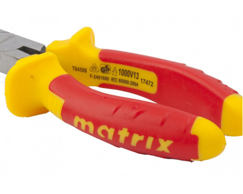 Длинногубцы изогнутые Insulated, 160 мм, двухкомпонентные рукоятки Matrix Professional Длинногубцы изогнутые Длинногубцы Слесарный инструмент