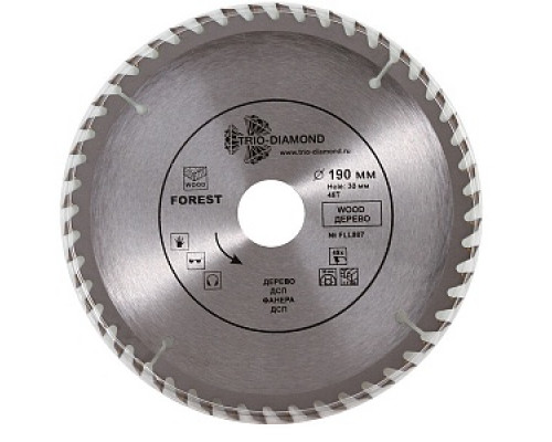 Диск пильный по дереву, 190 x 30мм, 48Т, Forest, "Trio Diamond" /FLL807 Диски пильные по дереву Диски, круги, чашки Инструмент для резки и шлифования Расходные материалы ИНСТРУМЕНТЫ