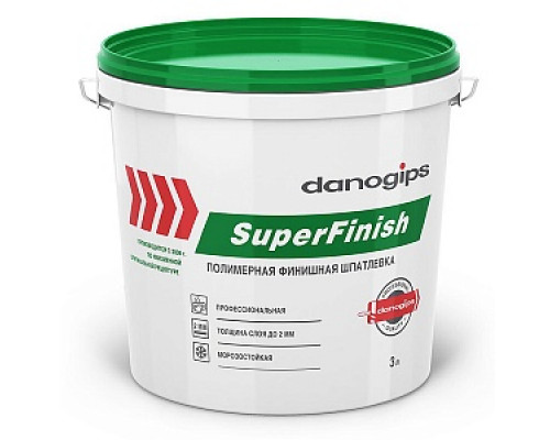 Шпатлевка готовая "DANOGIPS SuperFinish" 5кг/3л Шпатлевки готовые Шпатлевки Сухие смеси СТРОЙМАТЕРИАЛЫ