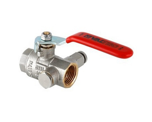 Кран шаровый Valtec 1/2" ВР-ВР с дренажом и воздухоотводчиком Base VT.245.N.04 Краны шаровые латунные Valtec Краны шаровые латунные Запорная арматура Водоснабжение САНТЕХНИЧЕСКАЯ ГРУППА