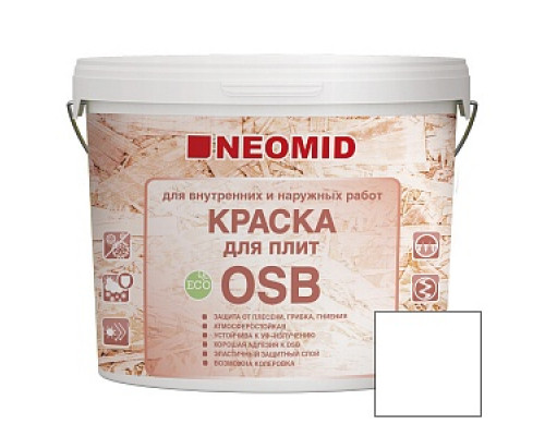 Краска для плит OSB "Neomid", 14кг Краски, грунты, шпатлевки для OSB Лакокрасочные материалы ОТДЕЛОЧНЫЕ МАТЕРИАЛЫ