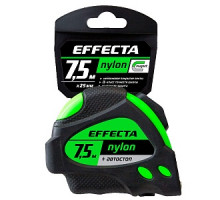 Рулетка Effecta Nylon, 7,5м,  с магнитом и автостопом,