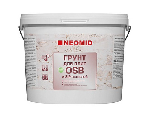 Грунт для плит OSB "Neomid", 5л Краски, грунты, шпатлевки для OSB Лакокрасочные материалы ОТДЕЛОЧНЫЕ МАТЕРИАЛЫ