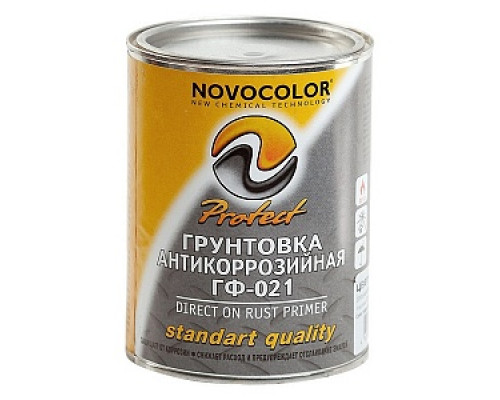 Грунтовка ГФ-021 "NOVOCOLOR", серая, 0,9кг Грунтовки на алкидной основе Грунтовки строительные Грунтовки, пропитки, очистители Сухие смеси СТРОЙМАТЕРИАЛЫ