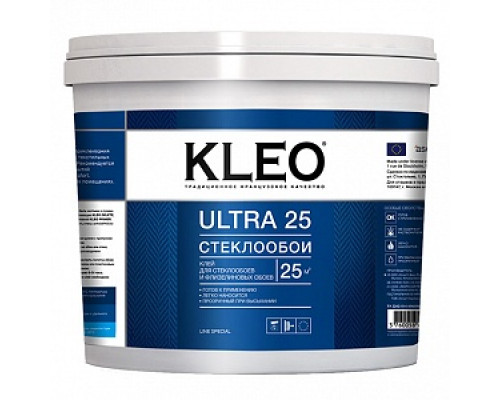 Клей для стеклообоев "KLEO" ULTRA 25, 5 кг Обойные клеи Строительные клеи Монтажные материалы СТРОЙМАТЕРИАЛЫ