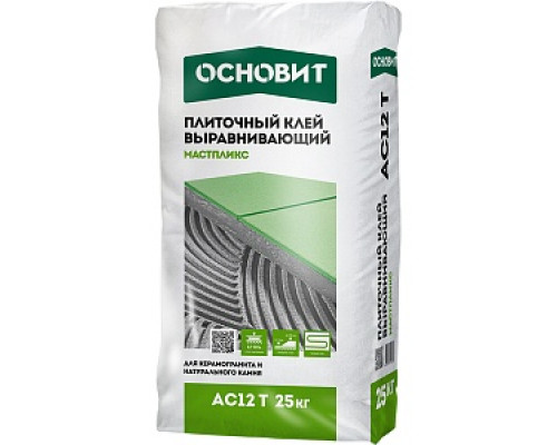 Плиточный клей Основит Мастпликс Выравнивающий АС12 Т, 25кг Клеи плиточные Клеевые составы Сухие смеси СТРОЙМАТЕРИАЛЫ