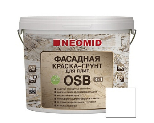 Грунт-краска для плит OSB Proff "Neomid", 14 кг Краски, грунты, шпатлевки для OSB Лакокрасочные материалы ОТДЕЛОЧНЫЕ МАТЕРИАЛЫ