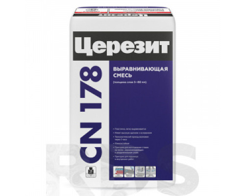 Смесь легковыравнивающая ЦЕРЕЗИТ CN 178 (5-80мм) 25 кг. (48шт/под) Ровнители Смеси для устройства полов Сухие смеси СТРОЙМАТЕРИАЛЫ Смесь легковыравнивающая ЦЕРЕЗИТ CN 178 (5-80мм) 25 кг. (48шт/под) Ровнители Смеси для устройства полов Сухие смеси СТРОЙМАТЕРИАЛЫ