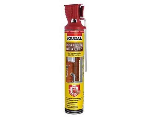 Пена монтажная бытовая /летняя/ 750мл "SOUDAL 45" /114093 Пена бытовая "Soudal" Монтажная пена бытовая Пены монтажные Монтажные материалы СТРОЙМАТЕРИАЛЫ