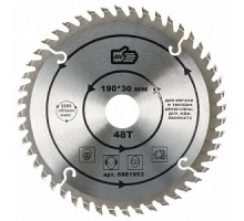 Диск пильный по дереву, 190 x 30мм, 48Т, усил. твердосплавн. зуб, 