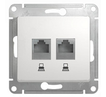 Розетка  двойная RJ45+RJ11 белая Schneider Electric Glossa GSL000185