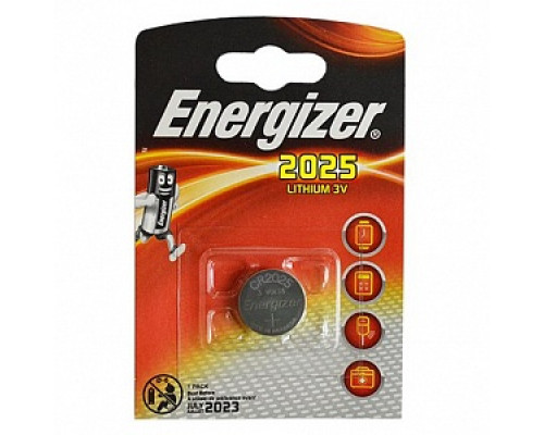 Батарейка "Energizer" (таблетка) CR2025 Аккумуляторы, батарейки Низковольтное оборудование Электрика ЭЛЕКТРИКА И ВЕНТИЛЯЦИЯ