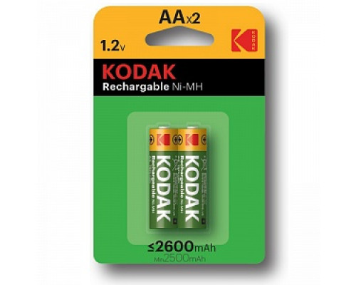 Аккумуляторная батарея "Kodak" HR6(AA) 2600mAh 2шт/уп Аккумуляторы, батарейки Низковольтное оборудование Электрика ЭЛЕКТРИКА И ВЕНТИЛЯЦИЯ