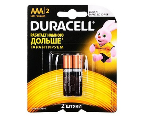 Батарейки "Duracell" basic LR03 ААА, (2шт/уп) Аккумуляторы, батарейки Низковольтное оборудование Электрика ЭЛЕКТРИКА И ВЕНТИЛЯЦИЯ