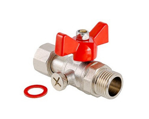 Кран шаровый Valtec для подключения манометра 1/2" НР -1/4" ВР. VT.806.N.0402 Краны шаровые латунные Valtec Краны шаровые латунные Запорная арматура Водоснабжение САНТЕХНИЧЕСКАЯ ГРУППА