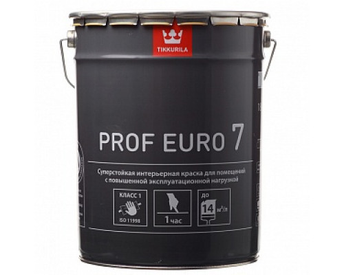 Краска водоэмульсионная EURO 7 PROF матовая (база А), Tikkurila (18л) Краски для профессионального применения Краска для стен и потолков "PREMIUM" Tikkurila Краска для стен и потолков Premium Краска для стен и потолков Интерьерные краски Краски водно-дисперсионные Лакокрасочные материалы ОТДЕЛОЧНЫЕ МАТЕРИАЛЫ