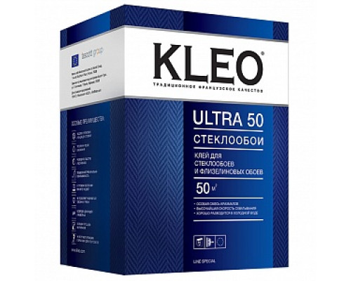 Клей для стеклообоев "KLEO" ULTRA 50, 500 гр Обойные клеи Строительные клеи Монтажные материалы СТРОЙМАТЕРИАЛЫ