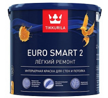 Краска водоэмульсионная EURO 2 SMART глубокоматовая, белая, Tikkurila (2,7л)