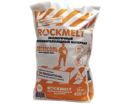 Антигололедный состав Пескосоль Rockmelt (до -30°C), 20кг Противогололедные реагенты Лакокрасочные материалы ОТДЕЛОЧНЫЕ МАТЕРИАЛЫ