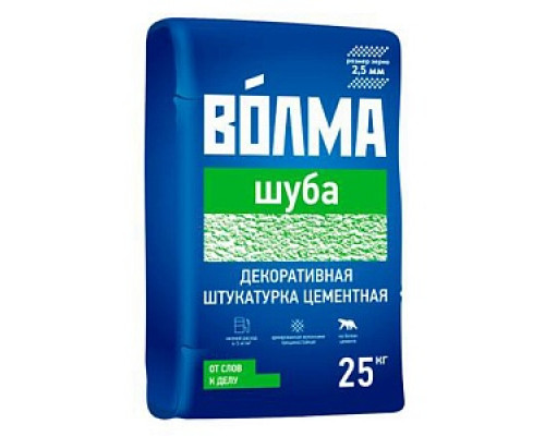 Штукатурка "Волма - Шуба", 2,5мм, 25кг (48шт./под.) Штукатурки декоративные минеральные Системы утепления фасадов СТРОЙМАТЕРИАЛЫ