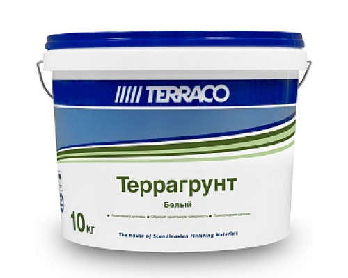 Грунт-краска универсальная, акриловая "TERRACO" Terragrunt White/Colored (белый/колеруемый), 10 кг Универсальные грунтовки Грунтовки Лакокрасочные материалы ОТДЕЛОЧНЫЕ МАТЕРИАЛЫ