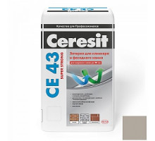 Затирка высокопрочная CERESIT CE43, серая, 25кг