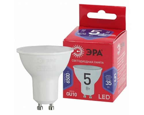 Лампа светодиодная LED MR16-5W-865-GU10 R ЭРА (диод, софит, 5Вт, хол, GU10) Лампы светодиодные точечные MR, PAR Лампы светодиодные Лампы, патроны Освещение Электрика ЭЛЕКТРИКА И ВЕНТИЛЯЦИЯ