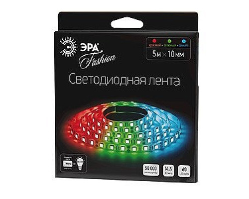 Лента светодиодная ЭРА 60LED-IP20-RGB-5m Ленты светодиодные, аксессуары Освещение Электрика ЭЛЕКТРИКА И ВЕНТИЛЯЦИЯ