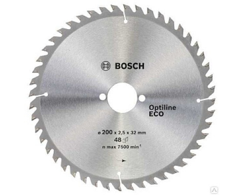 Диск пильный по дереву, 200 x 32мм, 48Т, Optimline eco, "BOSCH" /2608641792 Диски пильные по дереву Диски, круги, чашки Инструмент для резки и шлифования Расходные материалы ИНСТРУМЕНТЫ