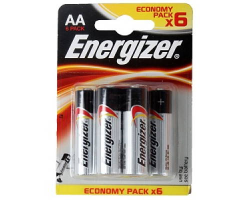 Батарейки "Energizer Max" AA, (6шт/уп) Аккумуляторы, батарейки Низковольтное оборудование Электрика ЭЛЕКТРИКА И ВЕНТИЛЯЦИЯ