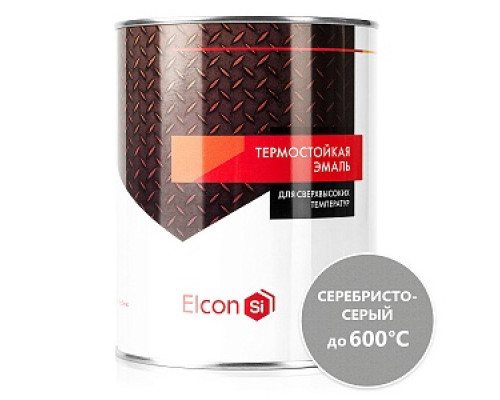 Термостойкая эмаль Elcon (до 600 градусов), серебристо-серая, 0,8кг Эмаль термостойкая антикоррозионная Эмали Лакокрасочные материалы ОТДЕЛОЧНЫЕ МАТЕРИАЛЫ