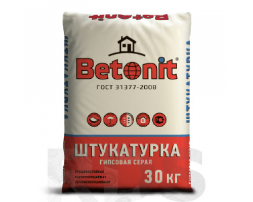 Штукатурка гипсовая BETONIT ГОСТ, 30 кг Штукатурки гипсовые Штукатурки и обрызги Сухие смеси СТРОЙМАТЕРИАЛЫ