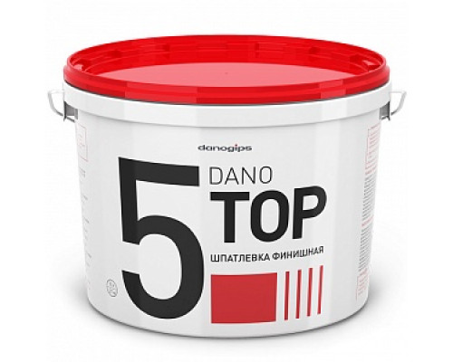 Шпатлевка финишная "DANO TOP 5" 10л/16,5 кг Шпатлевки готовые Шпатлевки Сухие смеси СТРОЙМАТЕРИАЛЫ