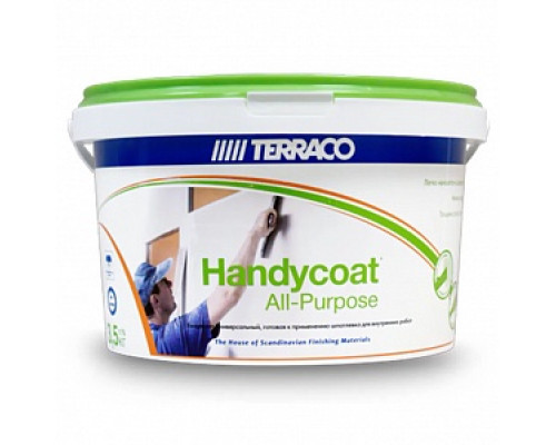 Шпатлевка готовая универсальная "TERRACO" Handycoat All-Purpose, 3,5 кг Шпатлевки готовые Шпатлевки Сухие смеси СТРОЙМАТЕРИАЛЫ