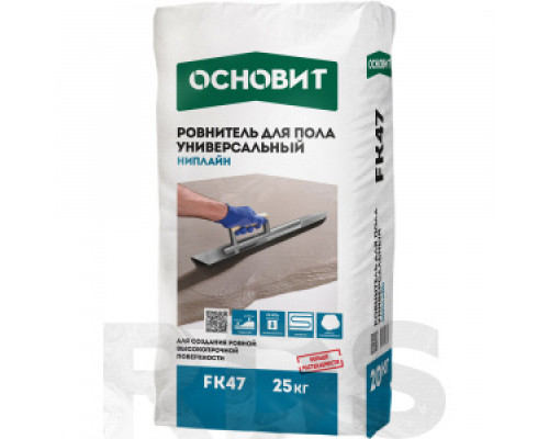 Ровнитель для пола универсальный Основит Ниплайн FК47, 25 кг (5-80 мм) Ровнители Смеси для устройства полов Сухие смеси СТРОЙМАТЕРИАЛЫ