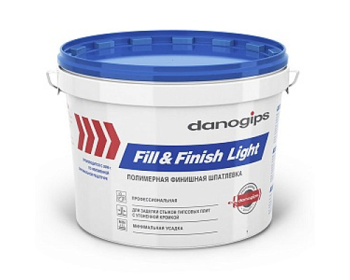 Шпатлевка готовая "DANOGIPS Fill&Finish Light" (18.5кг/17л) Шпатлевки готовые Шпатлевки Сухие смеси СТРОЙМАТЕРИАЛЫ