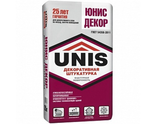 Декоративная штукатурка Юнис Декор 25 кг Штукатурки декоративные минеральные Системы утепления фасадов СТРОЙМАТЕРИАЛЫ