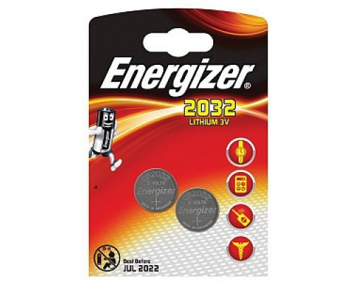 Батарейка "Energizer" (таблетка) CR2032 (2шт) Аккумуляторы, батарейки Низковольтное оборудование Электрика ЭЛЕКТРИКА И ВЕНТИЛЯЦИЯ