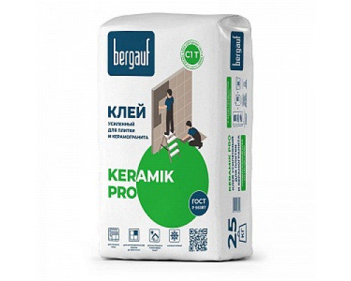 Клей для плитки усиленный Bergauf Keramik Pro С 1, 25 кг Клеи плиточные Клеевые составы Сухие смеси СТРОЙМАТЕРИАЛЫ