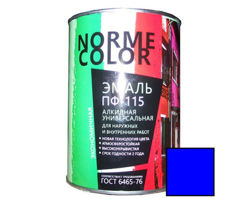 Эмаль ПФ-115 "NORME COLOR", синяя, 0,9кг/ ГОСТ 6465-76 Эмаль алкидная ПФ-115 (мелкая фасовка) Эмаль алкидная ПФ-115 (универсальная) Эмали Лакокрасочные материалы ОТДЕЛОЧНЫЕ МАТЕРИАЛЫ