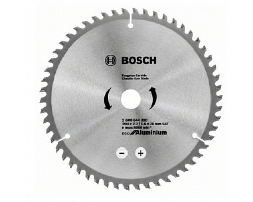 Диск пильный по алюминию 190х2,2х20/16мм, 54T ECO ALU/Multi "BOSCH" /2608644390 Диски пильные по металлу Диски, круги, чашки Инструмент для резки и шлифования Расходные материалы ИНСТРУМЕНТЫ