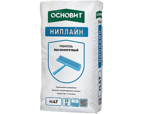 Ровнитель для пола высокопрочный ОСНОВИТ НИПЛАЙН FC47, 25кг (5-50мм) Ровнители Смеси для устройства полов Сухие смеси СТРОЙМАТЕРИАЛЫ