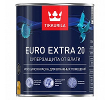 Краска водоэмульсионная EURO 20 EXTRA полуматовая (база А), Tikkurila (0,9л)