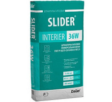 Штукатурка гипсовая универсальная белая 30 кг SLIDER INTERIER 36W